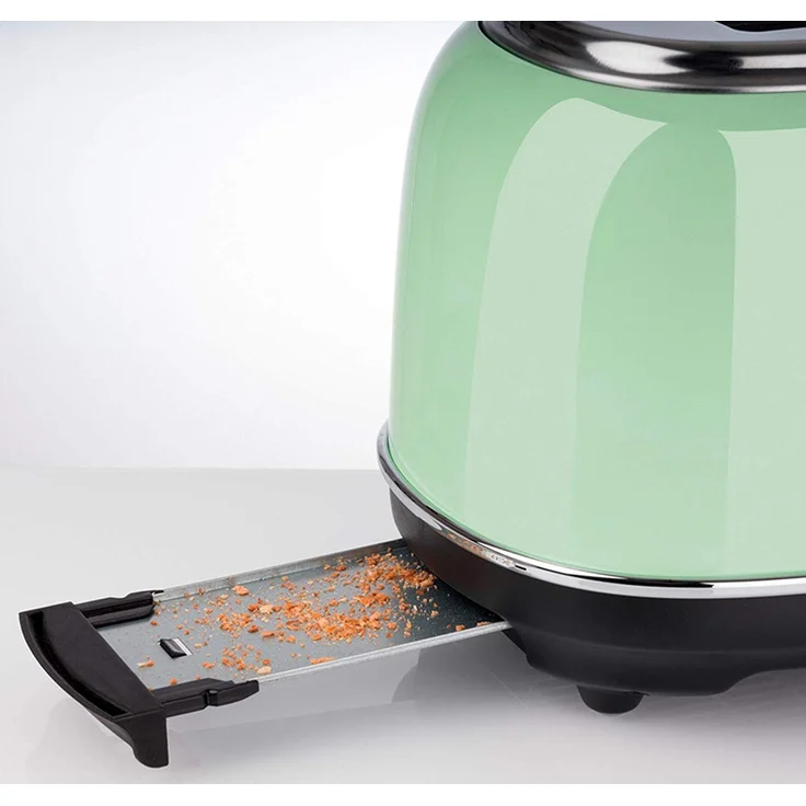 Korona 21665 Toaster, 2 Scheiben, Mint, Röstgrad-Anzeige, auftauen, rösten, aufwärmen, 810 Watt, Brötchen-Aufsatz, Krümel-Schublade, Brotscheiben-Zentrierung – Bild 5