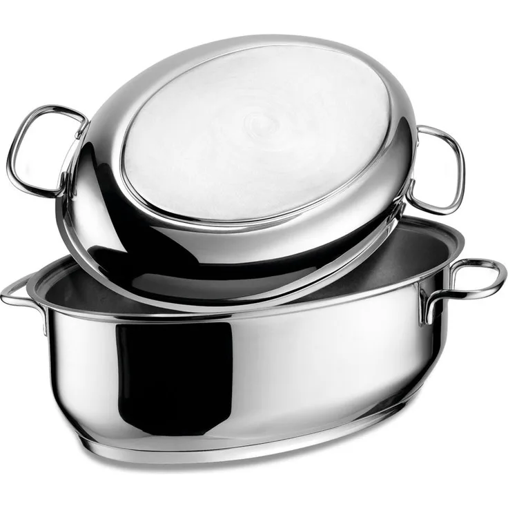 Berndes Specials Bräter Ovaler Edelstahlbräter, mit Deckel, Schmortopf, Antihaftversiegelung, Edelstahl, 8.5 L, 063961