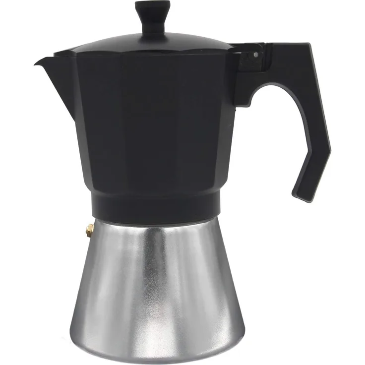 Bastilipo Mokka Induction 12N - Kaffeemaschine aus Aluminium für 12 Tassen - elektrisch, Ceranfeld und Gas - Isoliergriff und verstärkter Kessel