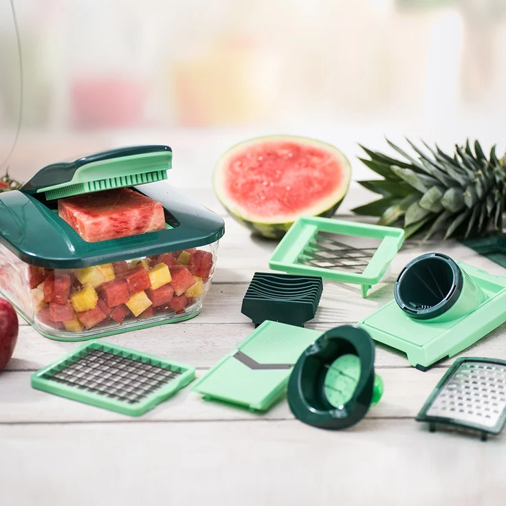 Nicer Dicer Chef-Set 15-teilig Gemüseschneider Gemüsehobel grün – Bild 3