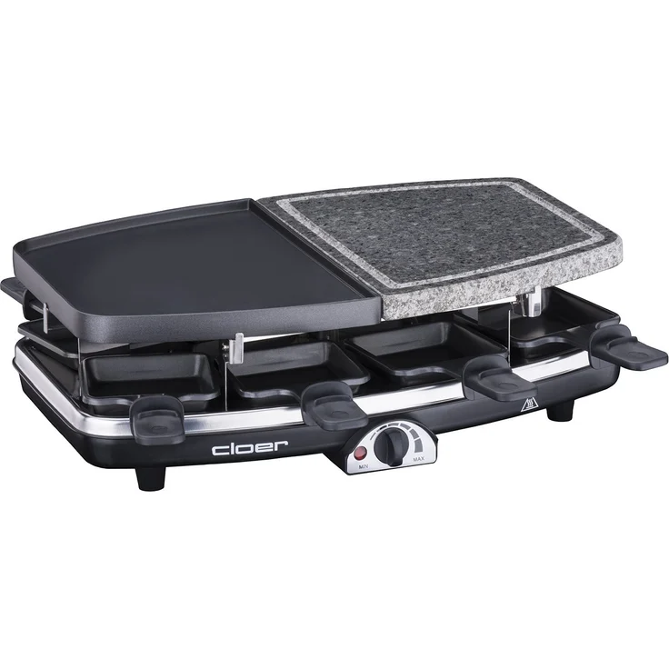 Cloer 6435 Raclette mit Naturstein - 1200 W - 8 antihaftbeschichtete Raclettepfännchen – Bild 5