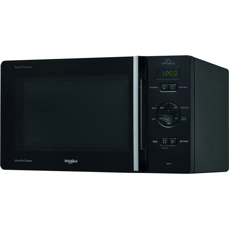 Whirlpool MCP 345 BL, Mikrowelle mit Grill, Standgerät, 25 Liter Garraum, Schwarz