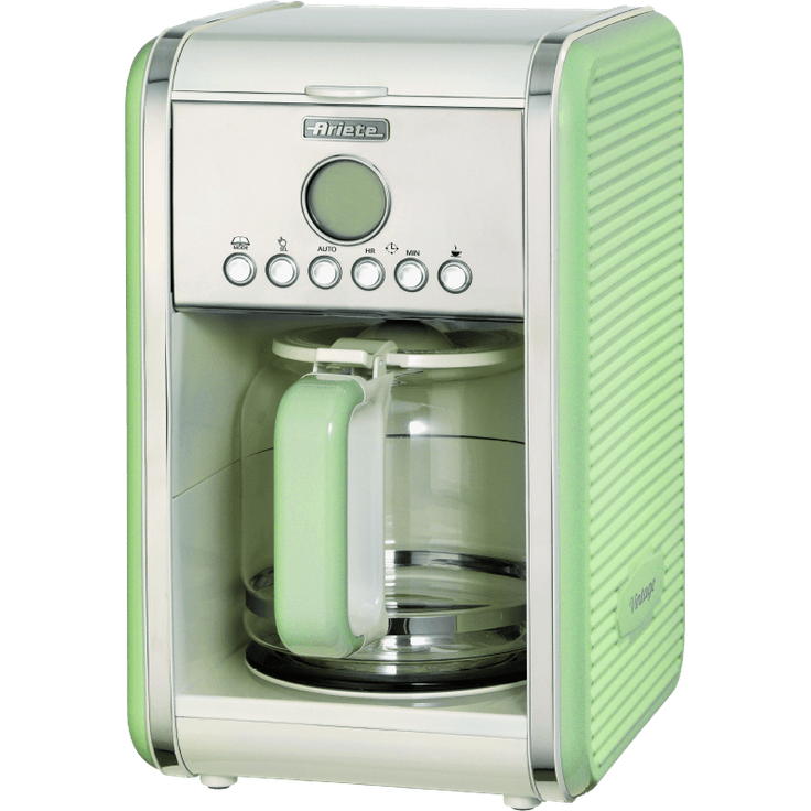 Ariete 1342-04-green 1342 1342GR 12-Tassen-Kaffeemaschine Vintage, 2000 W, grün, Edelstahl, rostfrei