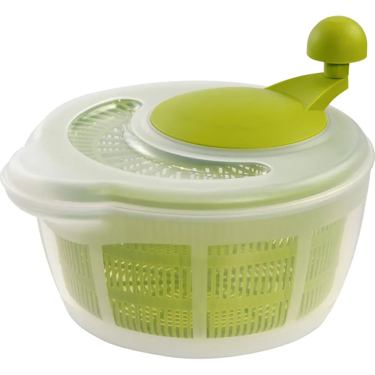 Westmark Salatschleuder, Kunststoff, Durchmesser: 26 cm, Höhe: 21,5 cm, Fassungsvermögen: 5 Liter, Fortuna, Transparent-Apfelgrün, 2432224A