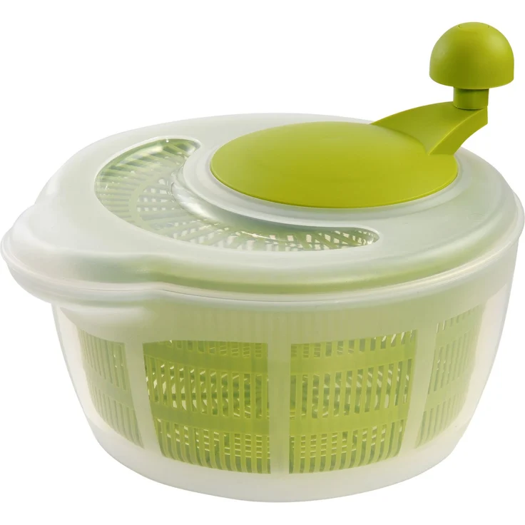 Westmark Salatschleuder, Kunststoff, Durchmesser: 26 cm, Höhe: 21,5 cm, Fassungsvermögen: 5 Liter, Fortuna, Transparent-Apfelgrün, 2432224A – Bild 1