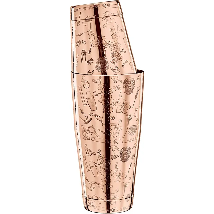 Collabo TIN o TIN Shaker Edelstahl 304-28oz-18oz - mit Gravur - Kupfer Optik