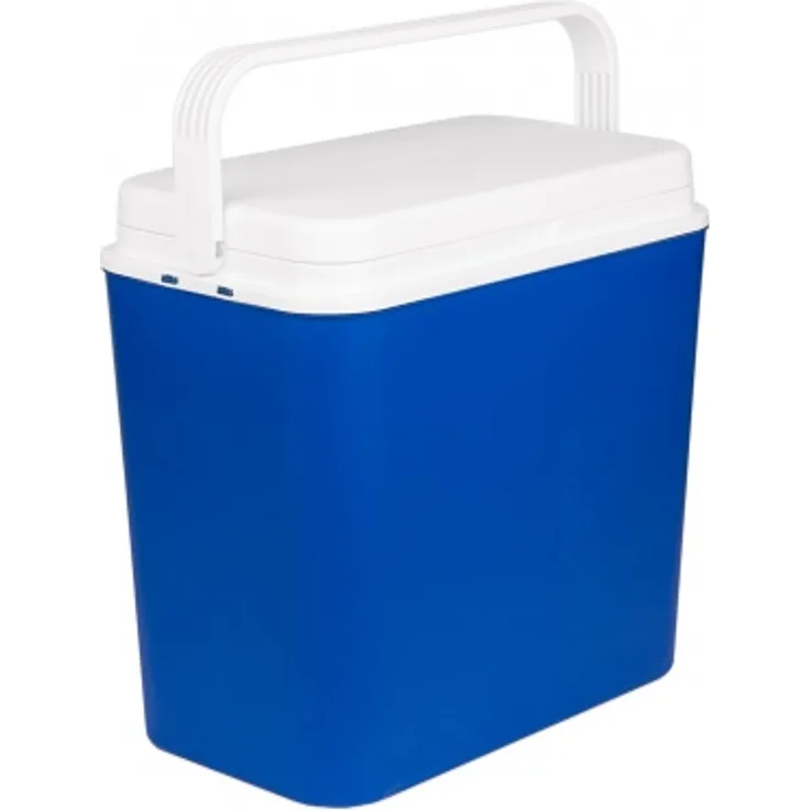 Passive Kühlbox 24 Liter, Isolierbox mit bis zu 9 Std. Kühlung, blau, weiß