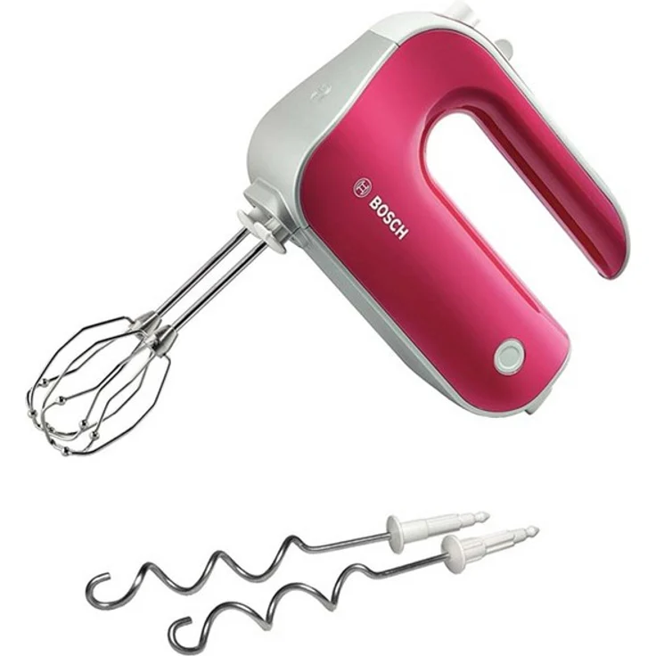 Bosch MFQ40304 Handrührer Styline, 5 Geschwindigkeiten, 500 Watt, 2 Rührbesen, 2 Edelstahl-Knethaken, spülmaschinengeeignet, red diamont – Bild 1
