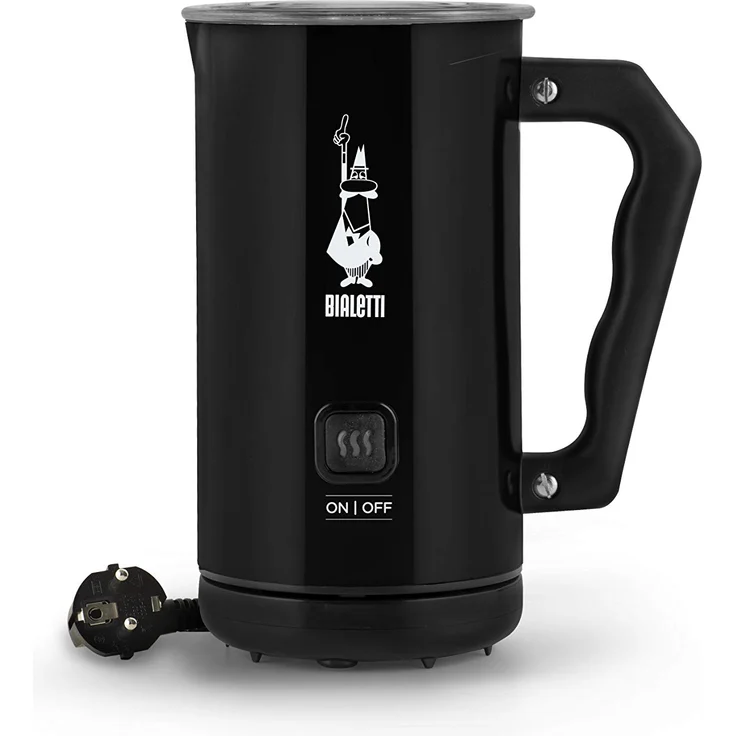 Bialetti MKF02 Nero Milchaufschäumer, elektrisch, 150 ml Cappuccino oder 300 ml heiße Milch, schwarz – Bild 1