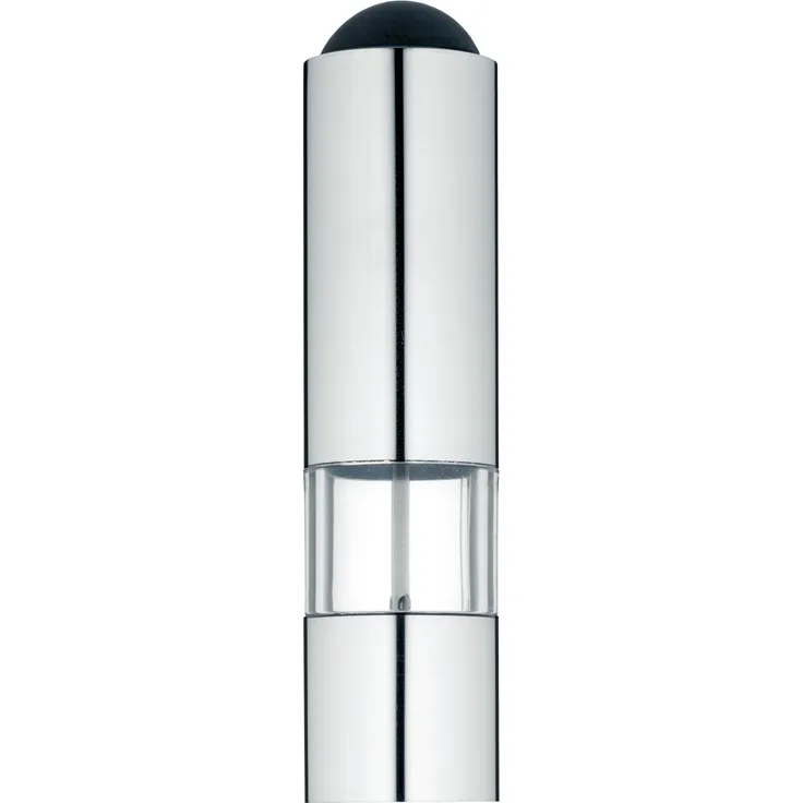 WMF Elektrische Mühle 21 cm, Salz und Pfeffermühle unbefüllt, LED-Leuchte, Cromargan Edelstahl matt, Glas, Keramikmahlwerk