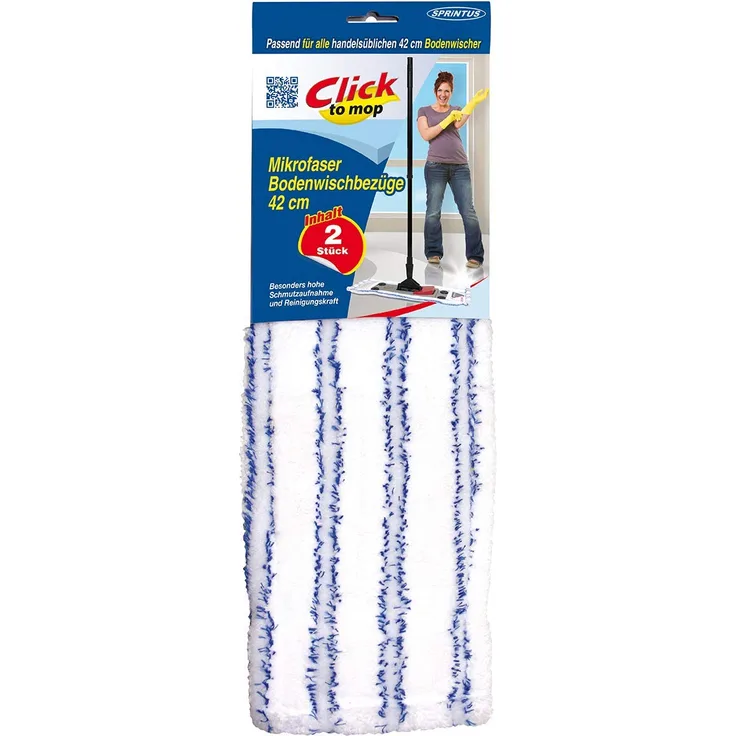 Sprintus Ersatzbezug 42 cm für Click to Mop im 2er Set