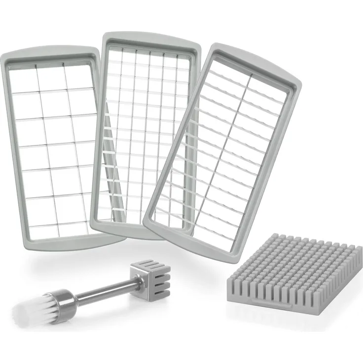 Genius Nicer Dicer Fun Messereinsätze (5 Teile) die perfekte Ergänzung zu Ihrem Nicer Dicer Fun - XXL-Messer für perfekte Schneid-Ergebnisse zum Schneiden von Würfeln, Stiften, Scheiben, Streifen