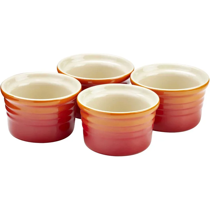Le Creuset Förmchen-Set, 4-teilig, Rund, Je 120 ml- Ø 8 cm, Steinzeug, Kirschrot
