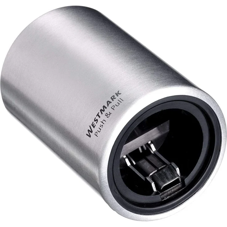 Westmark automatischer Flaschenöffner für Kronkorken-Flaschen, Material: gebürstetes Aluminium, Push&Pull-Automatik, Farbe: silber, Abmessungen: 5.3 x 5.3 x 8 cm – Bild 5