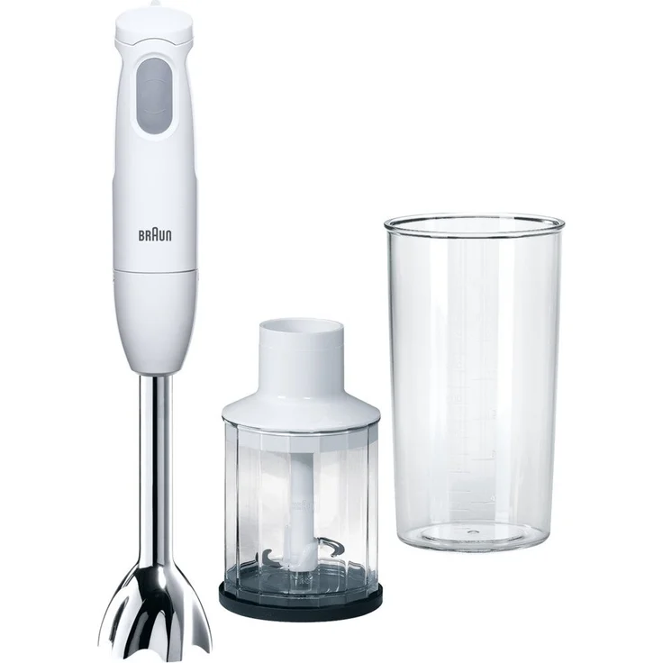 Braun Multiquick 1 MQ 120 Pesto Stabmixer | Pürierstab mit 450 W Leistung | Kompakt und mit einer Hand zu bedienen | SplashControl Spritzschutz | Inkl. Zubehör | Grau-Weiß – Bild 1