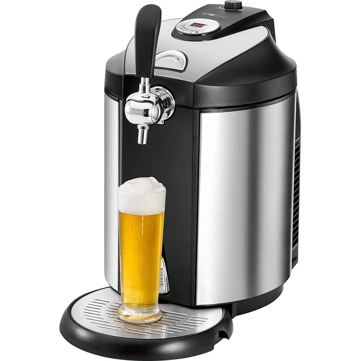 Clatronic BZ 3740 Bierzapfanlage für alle handelsüblichen 5 Liter-Partyfässer, LED-Display zur komfortablen Temperaturregelung-Kühlung von 2°C-12°C, hochwertiges Edelstahlgehäuse – Bild 3