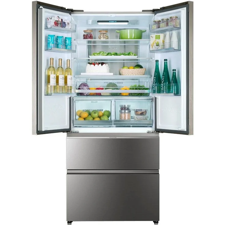 Haier HB18FGSAAA French-Door-Kühlschrank, freistehend, silber, Full NoFrost, MyZone Plus, Schnellgefrieren, Wassertank, Breite 83 cm – Bild 2