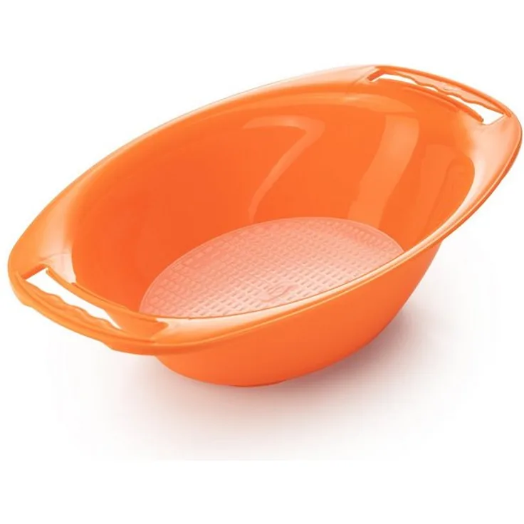 Börner Gemüsehobel Auffangschale, Kunststoff, oval mit Sieb - Zubehör für V5 PowerLine orange