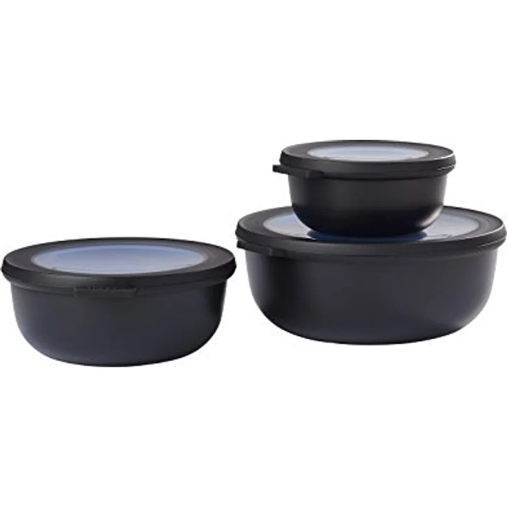 Mepal 350+750+1250 Black cirqula Set 3 dlg, Plastik, Nordic Schwarz, 19.2 x 8 cm – Bild 1