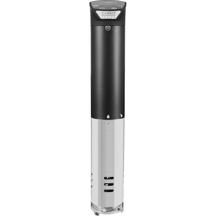 Caso SV 1200 Smart Sous Vide Garer, schnelle Erhitzung dank leistungsstarken 1200 Watt, komplett wasserfest, Sous Vide Stick mit der Caso Control App steuerbar, 3D-Zirkulation, silber, schwarz – Bild 1