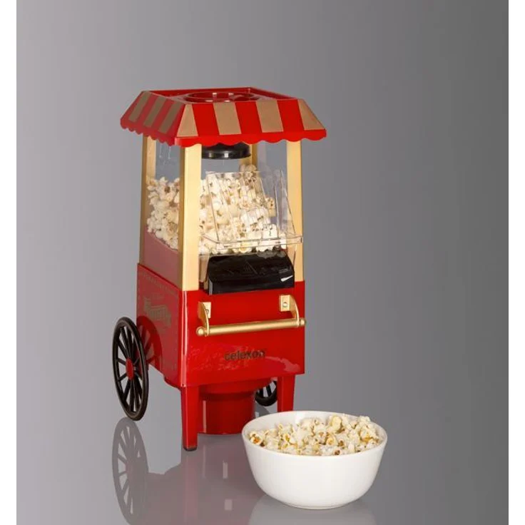 Celexon CinePop CP500 Popcorn-Maschine - 24x19x39,5cm - Gewicht:1,7kg - Rot-Retro-Kirmes-Design- ohne Öl-fettarm - Popcorn-Maker – Bild 2