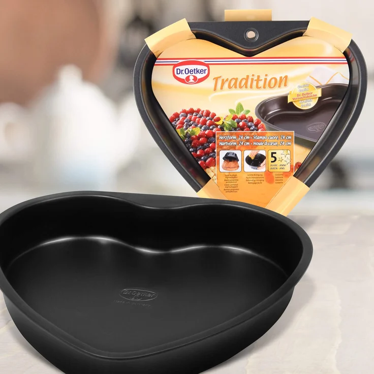 Dr. Oetker Herz-Backform mit herzförmige Auslaufschutzboden, Stahl, Ø 24 cm – Bild 3