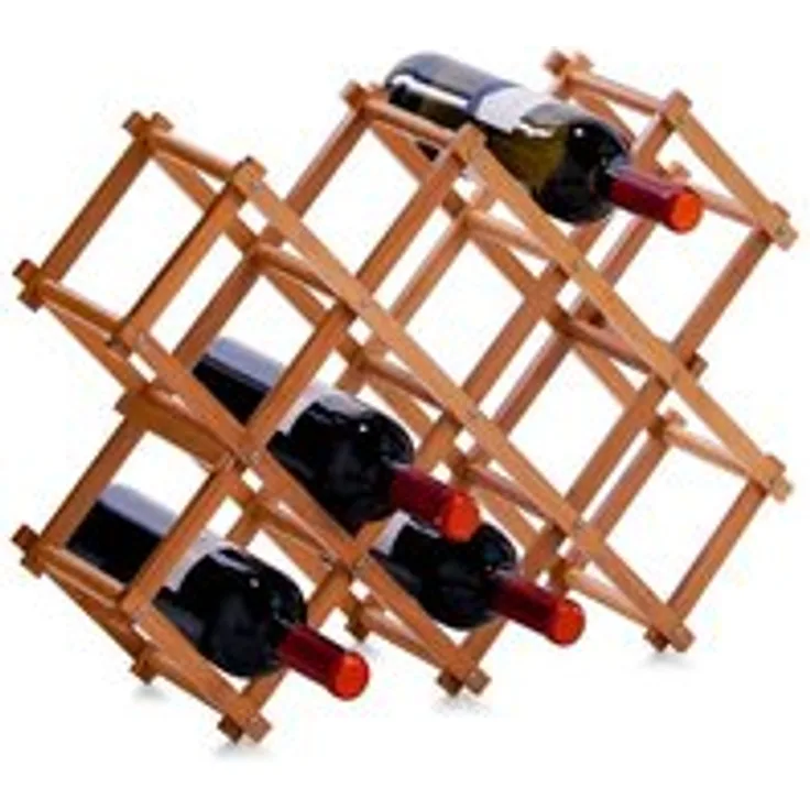 Zeller Weinregal, Bamboo - 54 x 14.5 x 38