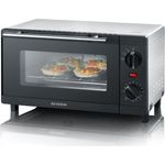 SEVERIN TO 2052 Back- und Toastofen (800 W, Inkl. Grillrost und Backblech, 9 L) silber -schwarz