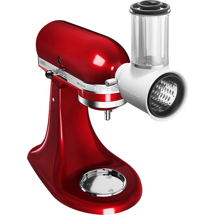 KitchenAid 5KSMVSA Gemüseschneider für die Küchenmaschine, inkl. Stopfer, drei Trommeln, Kunststoff, weiß – Bild 4