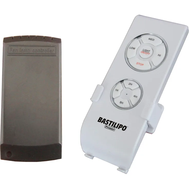 Bastilipo 5230-Kit Fernbedienung mit 4 Frequenzen, 3 Geschwindigkeitsstufen und Abschaltposition, Wandhalterung, kompatibel mit den meisten Deckenventilatoren 5230, Weiß
