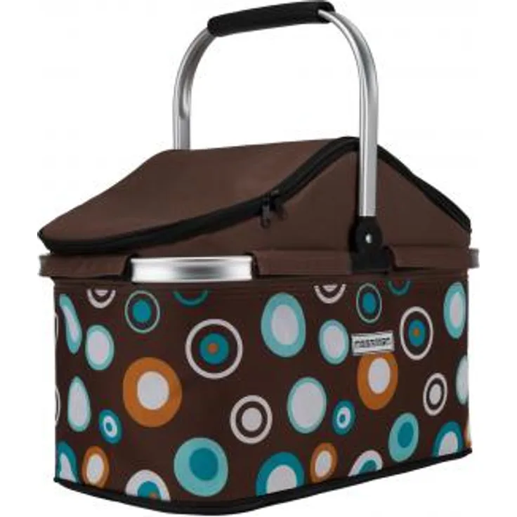 anndora Einkaufskorb, Isolierkorb, Picknick Kühlkorb, 25L, braun, hellblau 