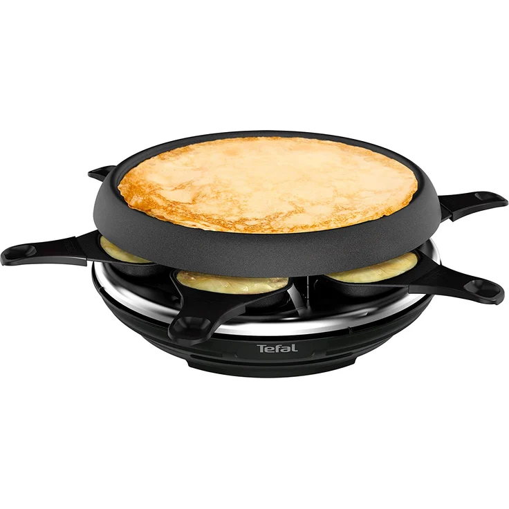 Tefal RE12C8 Cheese ?n Co Raclette-Fondue 850 Watt, ideal für Käse-Rezepte - inkl. 6 Raclettepfännchen, 6 Fonduegabeln, 1 Glasdeckel und Rezeptbuch schwarz – Bild 6