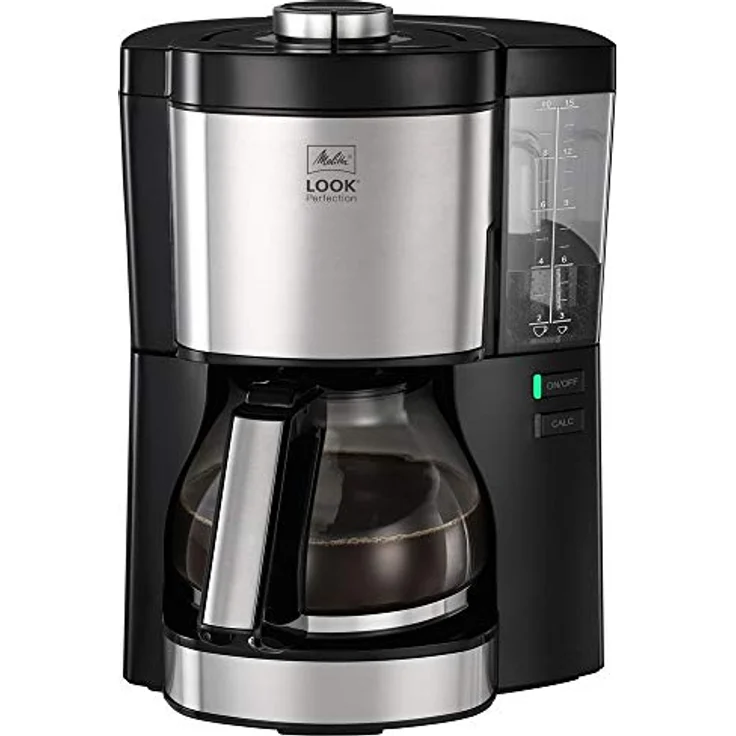 Melitta Look Perfection 1025-06 Filterkaffeemaschine, AromaSelector, 1.25 Liter, schwarz, mit Glaskanne, voller Kaffeegenuss – Bild 1