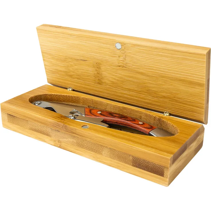 Grunwerg 42-TP-WSB Kellnermesser, Edelstahl, Bambus, 14 x 5.5 x 3 cm
