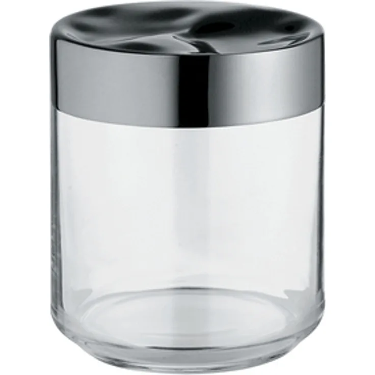 Alessi Julieta Küchendose, Glas mit abgedichtetem Deckel, Edelstahl 18-10 glänzend poliert 0,75 l