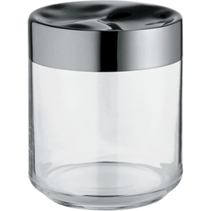Alessi Julieta Küchendose, Glas mit abgedichtetem Deckel, Edelstahl 18-10 glänzend poliert 0,75 l
