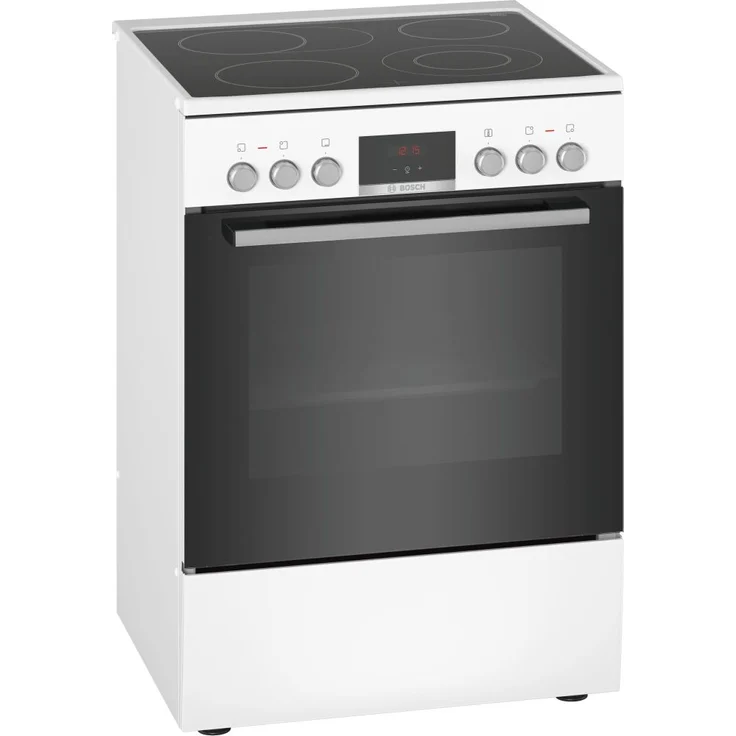 Bosch 60cm weiß A, Herd, A, Standgerät, Betriebsart Ofen elektrisch, Anzahl Kochfelder 4, Volumen 66 l – Bild 1