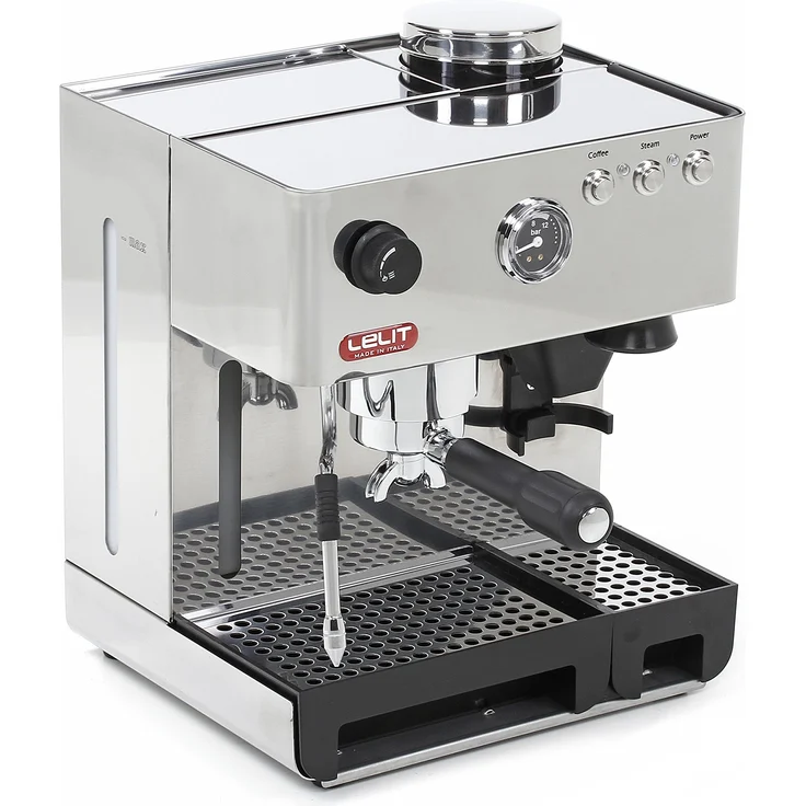 Lelit Anita PL042EMI semi-professionelle Kaffeemaschine mit integrierter Kaffeemühle und integriertem Mahlwerk, ideal für Espresso-Bezug, Cappuccino und Kaffee-Pads-Edelstahl-Gehäuse, rostfrei, 2.7 liters – Bild 1