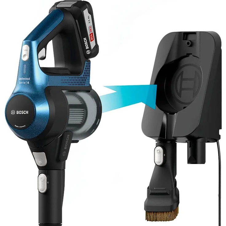 Bosch BBS611PCK Unlimited Serie 6 Handstaubsauger, 30 min Akkubetrieb, Akkuwechsel-Option, blau – Bild 7