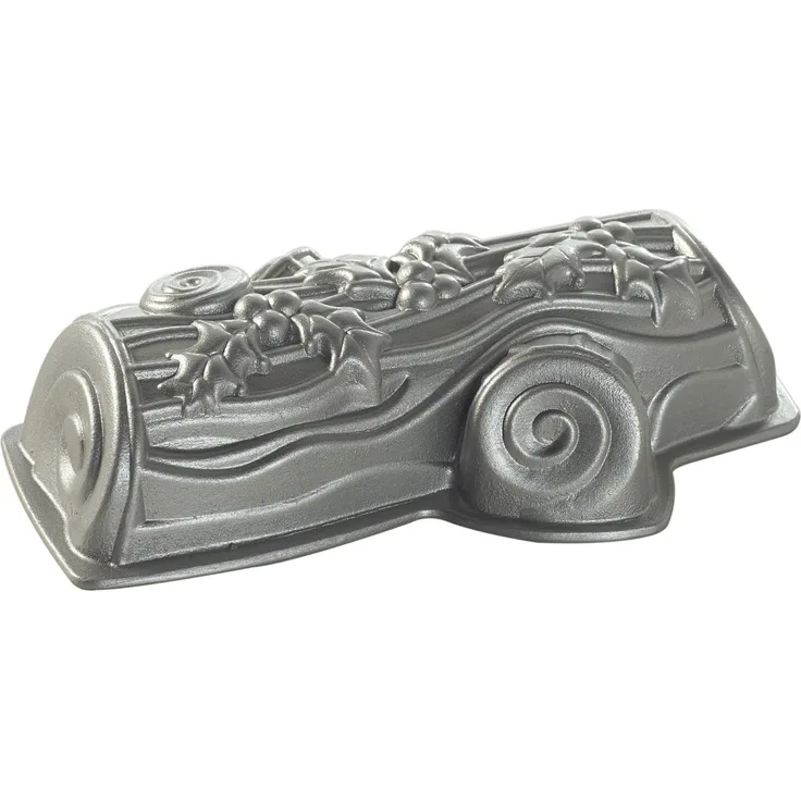 NordicWare Motivbackform, Backform Baumstamm, Weihnachtskuchen, Aluminium, Silber, 35,4 x 21,6 x 8,3 cm
