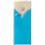 Gorenje OBRB153BL Kühlschrank, freistehend, blau, LED, 0-Grad-Zone, Abtauautomatik, Breite 60 cm, Energieklasse E