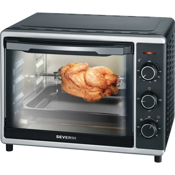 SEVERIN TO 2056 Back- und Toastofen mit Umluftfunktion (1.600 W, Inkl. Grillrost und Backblech, 30 L) silber -schwarz – Bild 1