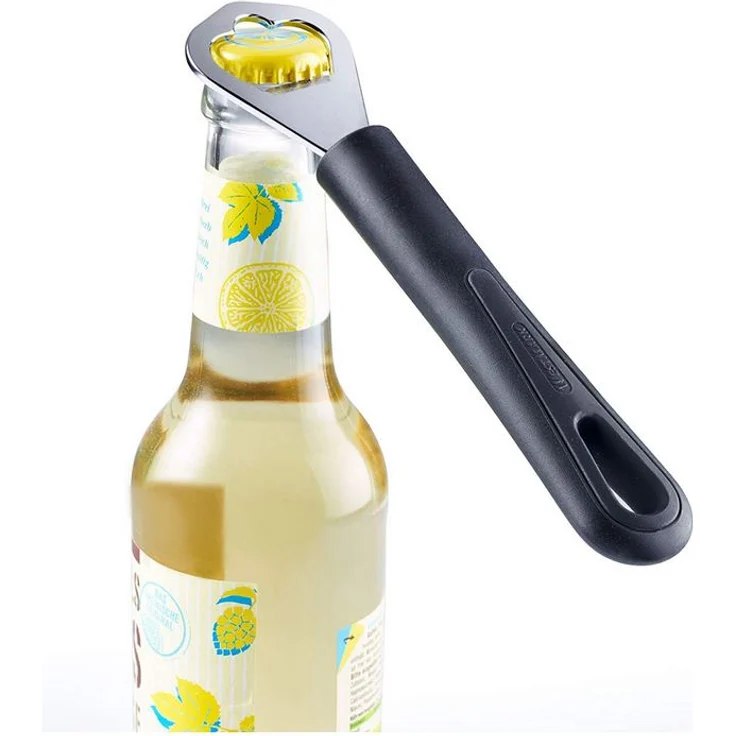 Westmark Flaschenöffner, Kronkorkenöffner, Länge: 17 cm, Stahl-Kunststoff, Gentle, Schwarz-Silber, 28082270 – Bild 2