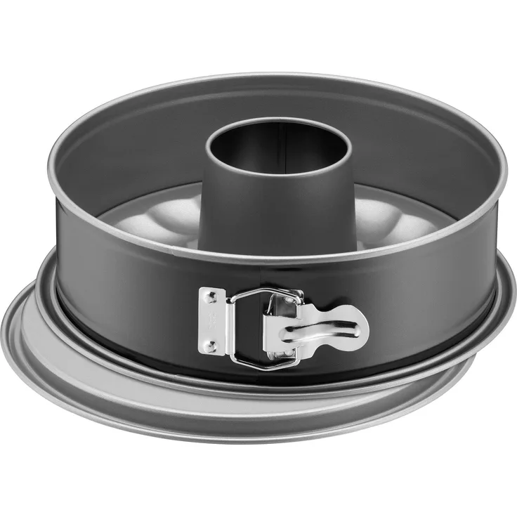 Kaiser Inspiration Springform 26 cm rund, 2 Böden, Flach- und Rohrboden, runde Backform, antihaftbeschichtet, auslaufsicher, mit Rezept