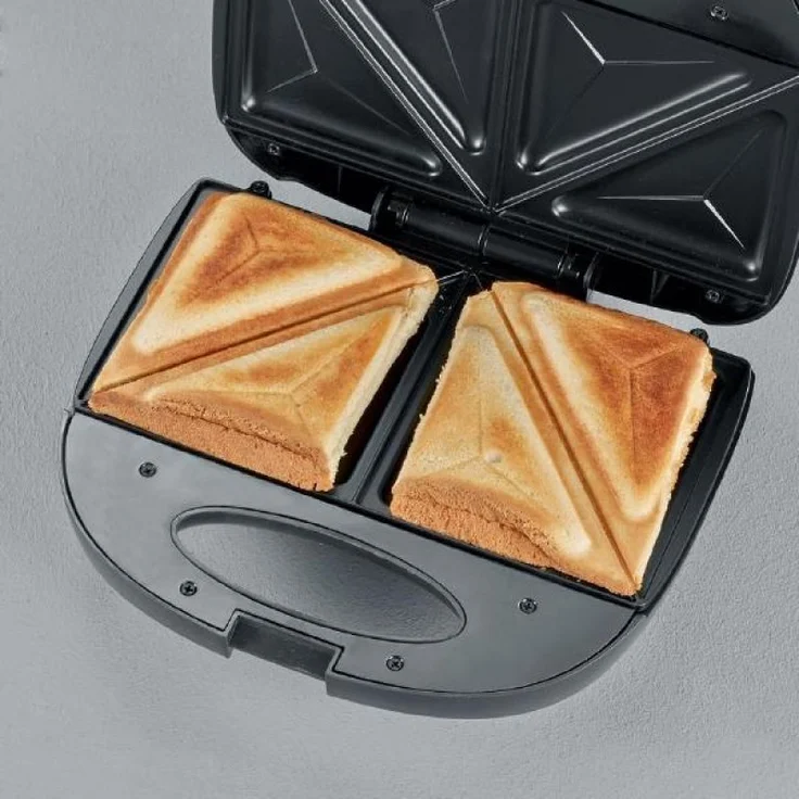 SEVERIN Sandwich-Toaster, Sandwichplatte, 600 W, SA 2969, Edelstahl-Schwarz – Bild 3