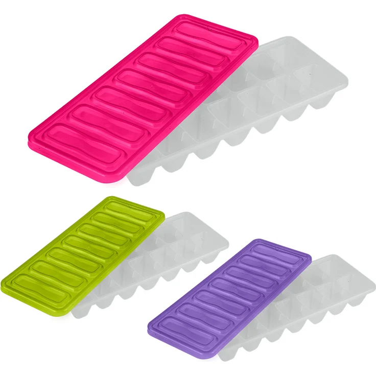 METALTEX 253524 Eiswürfelformer mit Deckel, aus Kunststoff, farbig sortiert