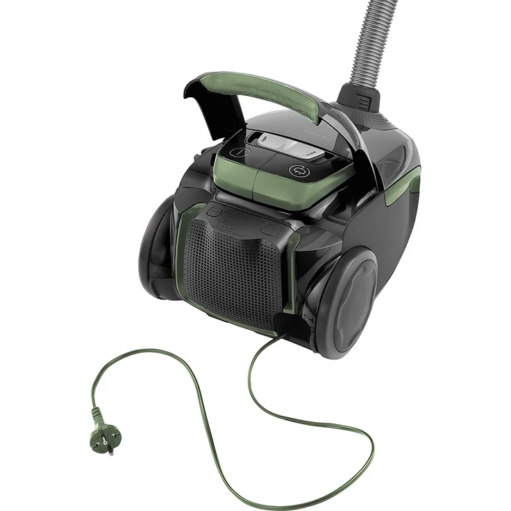 AEG VX8-2-ÖKO Staubsauger mit Beutel (55% Recyclingmaterial, inkl. Zusatzdüsen, 600 W, nur 64 dB(A), 12 m Aktionsradius, 3,5 l Staubbeutelvolumen, ERGO-Handgriff, Hygiene Filter, schwarz-grün) – Bild 5