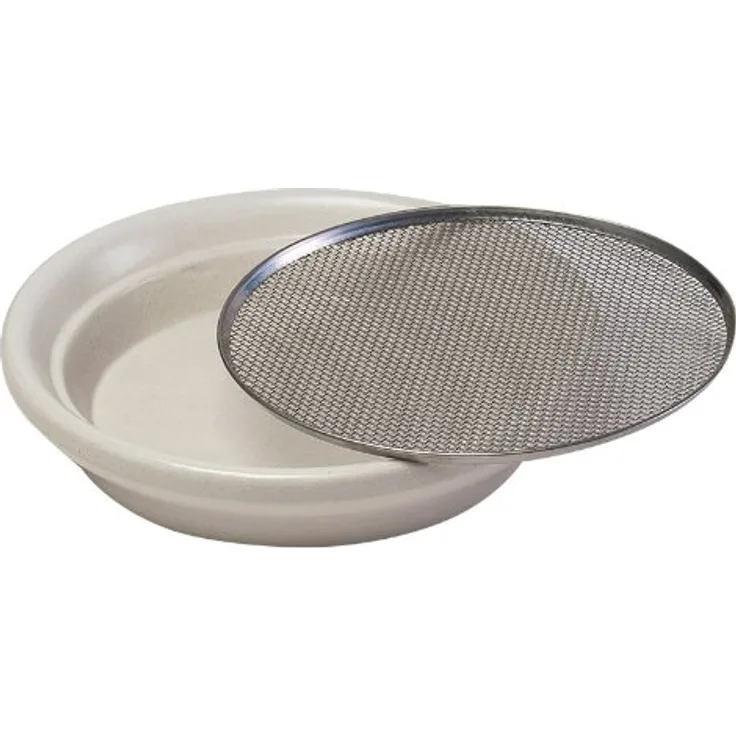 Eschenfelder Kresse-Sieb 12cm aus Keramik in weiß, Edelstahl, 12 cm