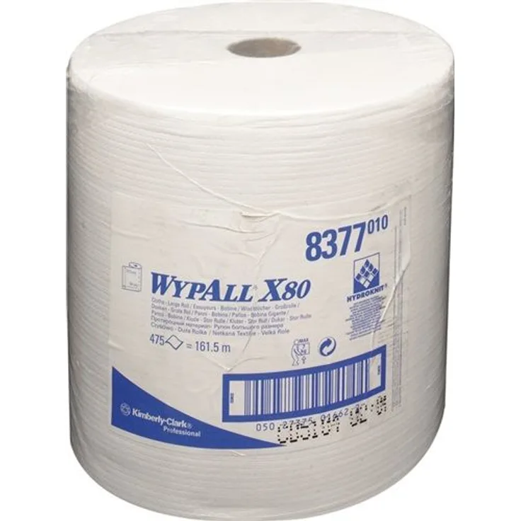 KIMBERLY-CLARK Wischtuch X80 8377 Wypall 340 x 315mm 1-lagig weiß 1 Rolle x 475 Tücher