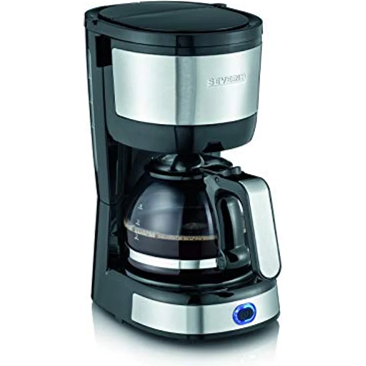 SEVERIN Filterkaffeemaschine, Kompaktes Design, Gebürsteter Edelstahl-Schwarz, KA 4808 – Bild 1